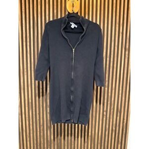 Tommy Bahama Women's Black Knit Zip Front‎ 3/4 Sleeve Dress